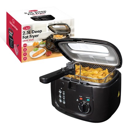 2.5L Deep Fryer With Removable Lid - Black