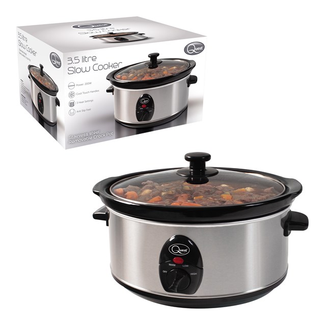 Stainless Steel 3.5 Ltr Slow Cooker - 200W Stainless Steel 3.5 Ltr Slow Cooker - 200W