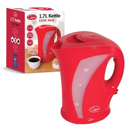 Quest Appliances Red 1.7litre kettle 1.7 Ltr Jug Kettle - Red
