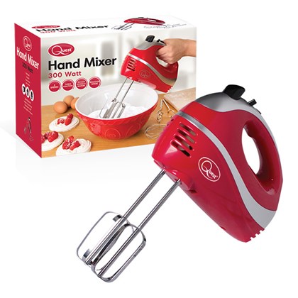 Quest Appliances Red Hand Mixer Professional Hand Mixer - Red/Silver