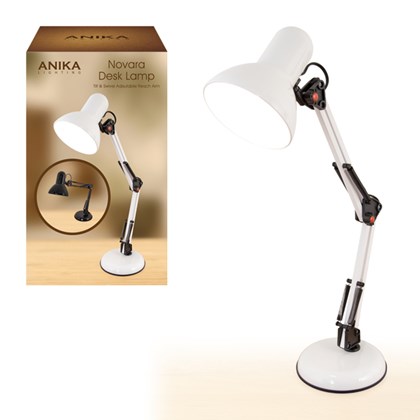 Swing Arm Swivel Lamp White