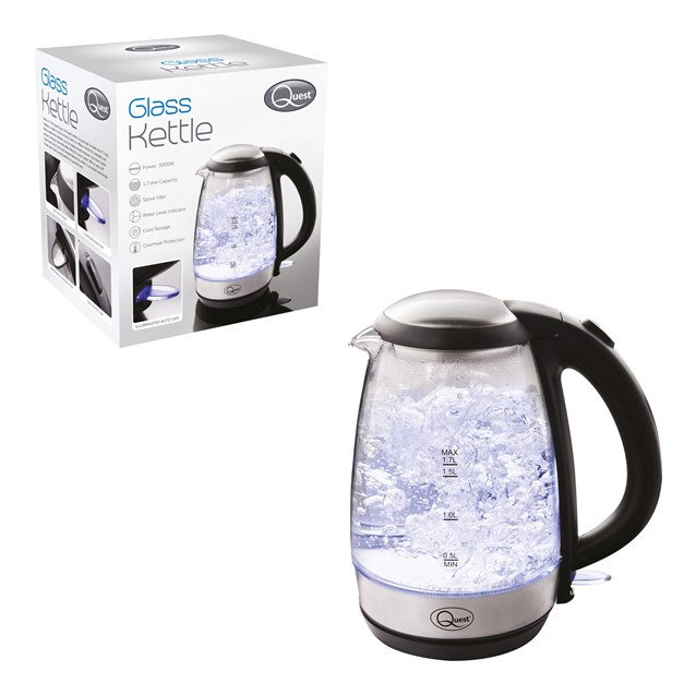 Quest 1.7L Fast Boil Glass Kettle Quest 1.7L Fast Boil Glass Kettle