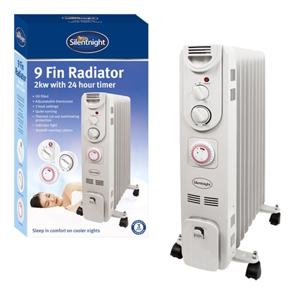 Silentnight 9-Fin 2Kw Oil Filled Radiator wi.Timer