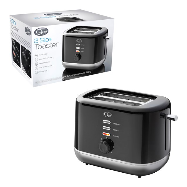 2 Slice Toaster Black and Silver 2 Slice Toaster Black and Silver