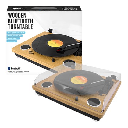 Bluetooth Turntable with Built-In Stereo Speakers