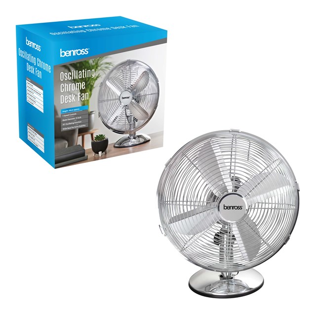 12" Chrome Desk Fan 12" Chrome Desk Fan