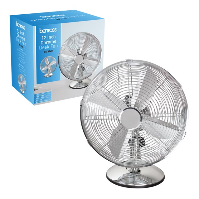 12" Chrome Desk Fan 12" Chrome Desk Fan