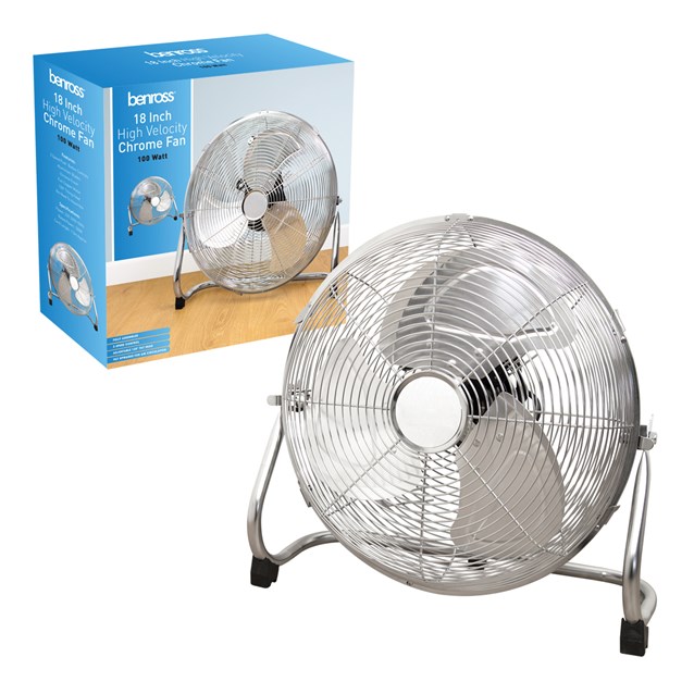 18" High Velocity Chrome Fan 18" High Velocity Chrome Fan
