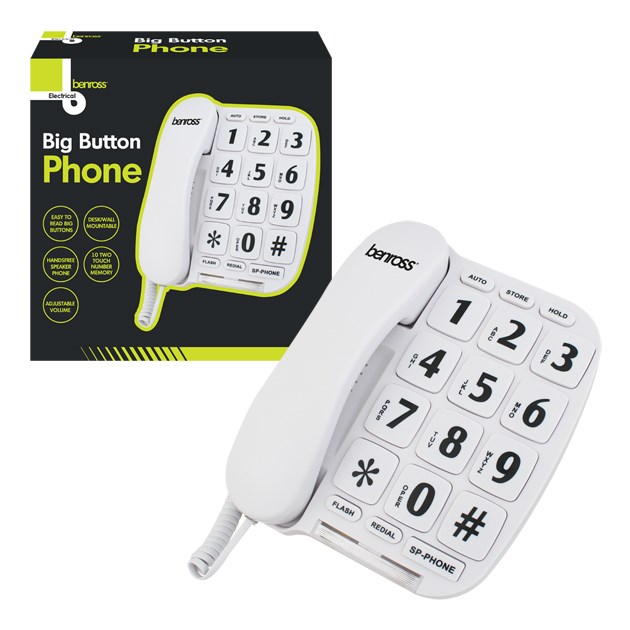 Jumbo Button Telephone - White Jumbo Button Telephone - White