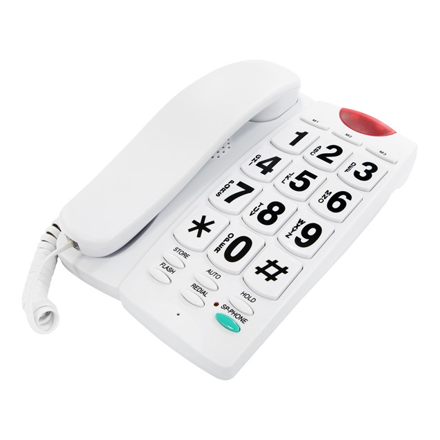 Jumbo Button Telephone & LED Light  - White Jumbo Button Telephone & LED Light  - White