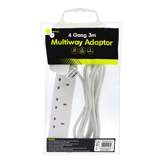 4 Way 3M Extension Lead - 13A 4 Way 3M Extension Lead - 13A