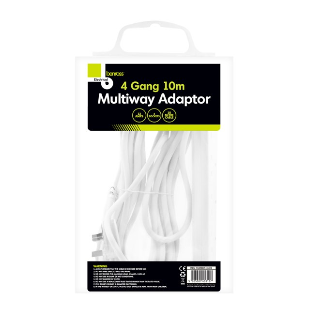 4 Way 10M Extension Lead - 13A 4 Way 10M Extension Lead - 13A