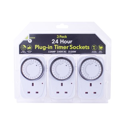 Triple Pack 24 Hour Plug-in Timer Socket