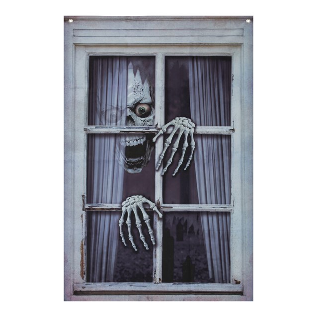 Creepy Skeleton Window Backdrop Creepy Skeleton Window Backdrop