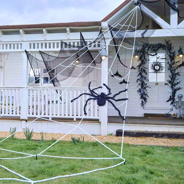 Giant Halloween Web and Spider Hanging Decorations