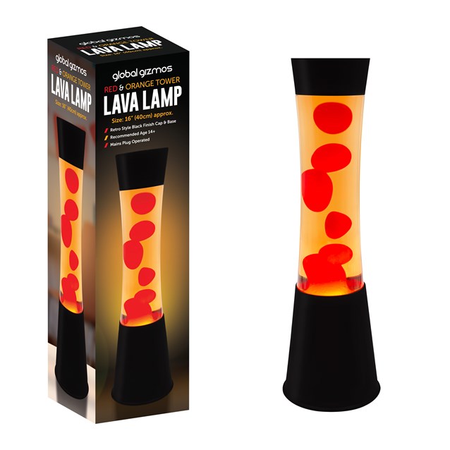 16" Lava Lamp Tower-Orange Liquid, Red Wax 16" Lava Lamp Tower-Orange Liquid, Red Wax