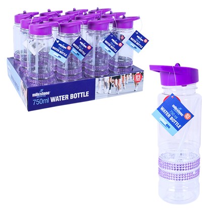 750ml Lilac Jewelled Drinks Bottle