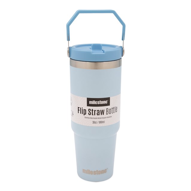 30oz Insulated Travel Mug with Flip Straw - Blue 30oz Insulated Travel Mug with Flip Straw - Blue