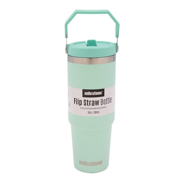 30oz Insulated Travel Mug with Flip Straw - Green 30oz Insulated Travel Mug with Flip Straw - Green