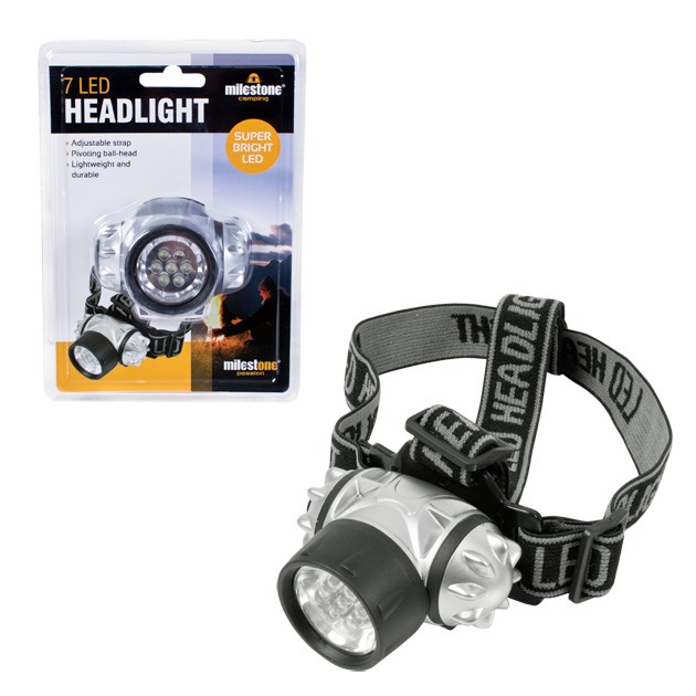 7 LED Head Light Torch With Pivoting Ball Head 7 LED Head Light Torch With Pivoting Ball Head