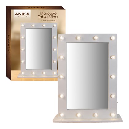LED Marquee Table Mirror Warm White