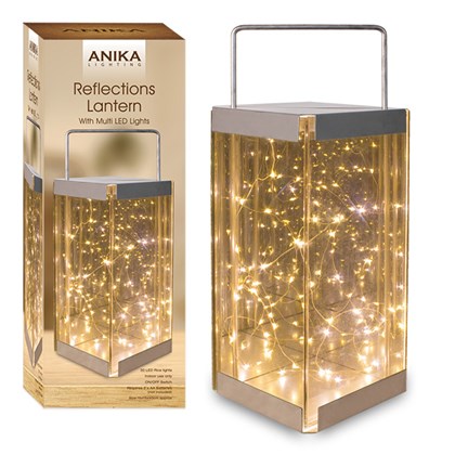 Glass Reflections LED Lantern
