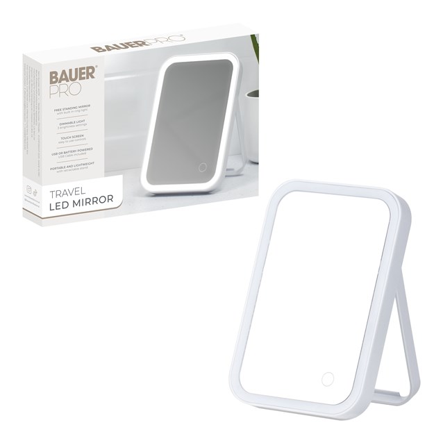 Bauer Portable LED Mirror With Stand Bauer Portable LED Mirror With Stand