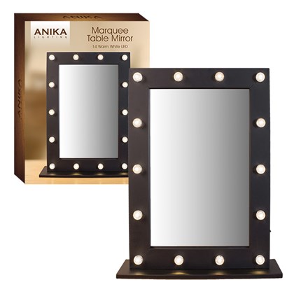 LED Marquee Table Mirror -Black