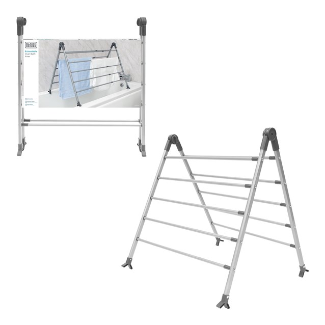 B+D Over Bath Extendable Airer Grey