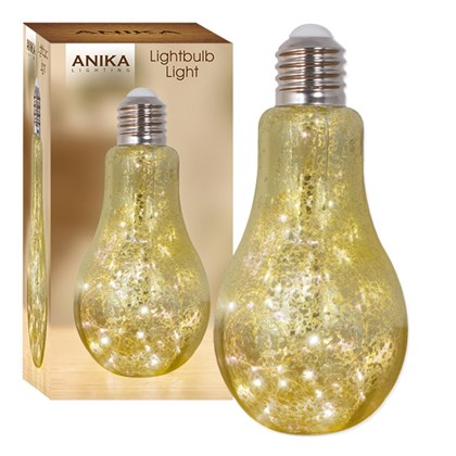 LED Glass Lightbulb Design Light - Gold