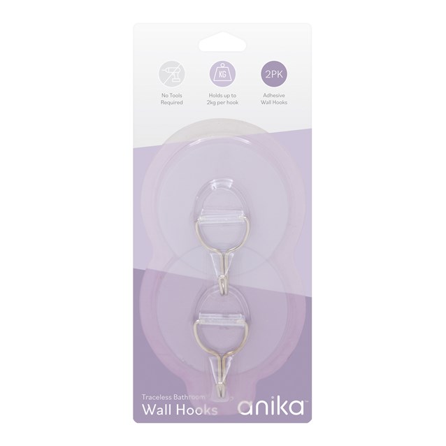 Traceless Bathroom Hooks - Medium - 2pcs Traceless Bathroom Hooks - Medium - 2pcs