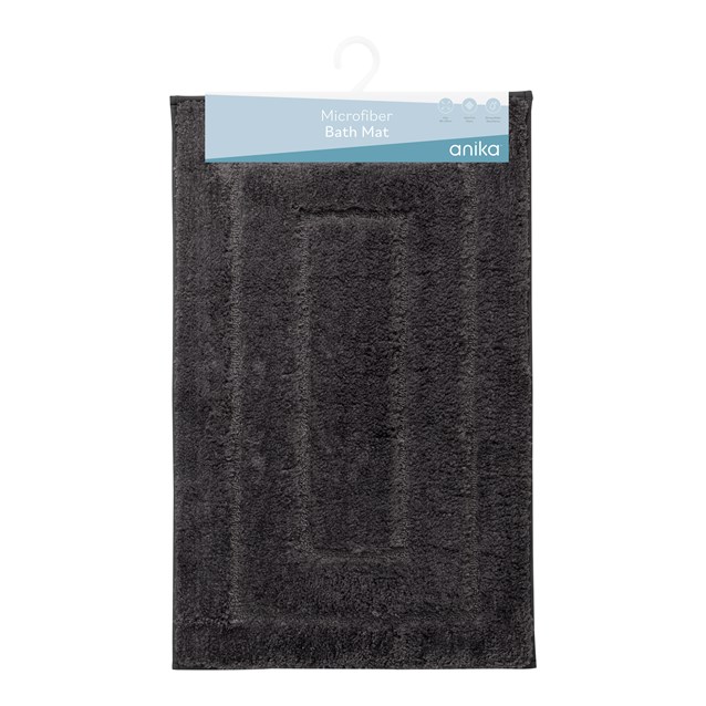 Jacquard Microfiber Bathmat - Charcoal Jacquard Microfiber Bathmat - Charcoal