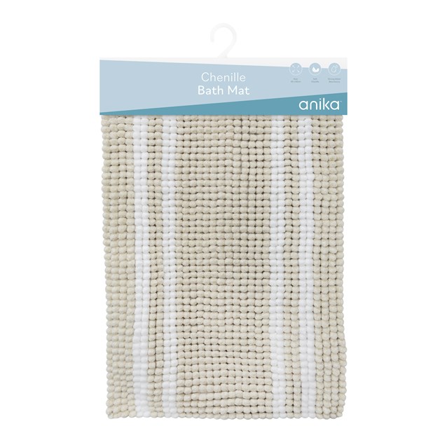 Two Tone Chenille Bathmat - Biege Two Tone Chenille Bathmat - Biege
