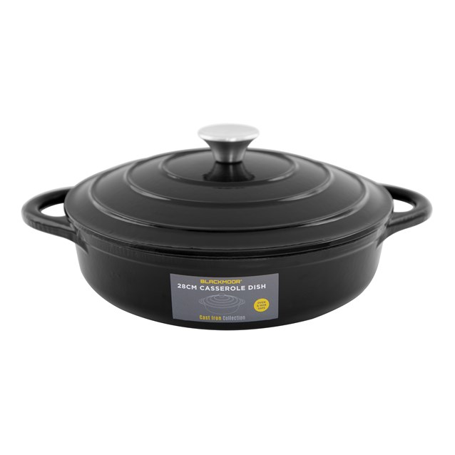 Blackmoor Cast Iron 28cm/2.5L Low Casserole Black Blackmoor Cast Iron 28cm/2.5L Low Casserole Black