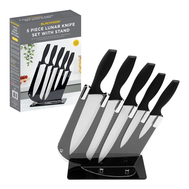 Blackmoor 5pc Knife Set with Acrylic Block Blackmoor 5pc Knife Set with Acrylic Block