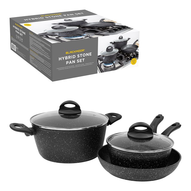 Blackmoor Home Pan Set-Hybrid Stone Non Stick Blackmoor Home Pan Set-Hybrid Stone Non Stick
