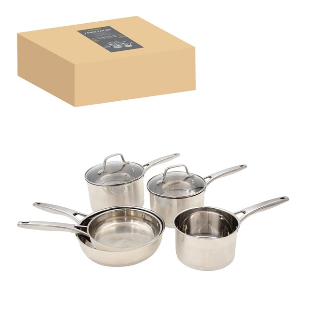 Blackmoor 7pc S/S Saucepan & Fry pan Set