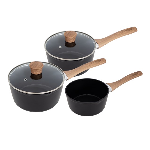 Blackmoor 5pc Wood Handle Saucepan Set