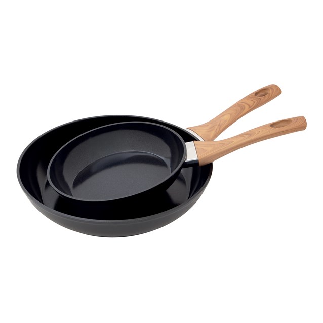 Blackmoor 2pc Wood Handle Fry pan Set