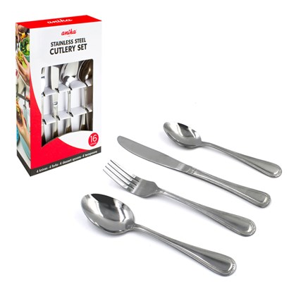 16 Pc S/Steel Cutlery Set -Scallop Handle Etch