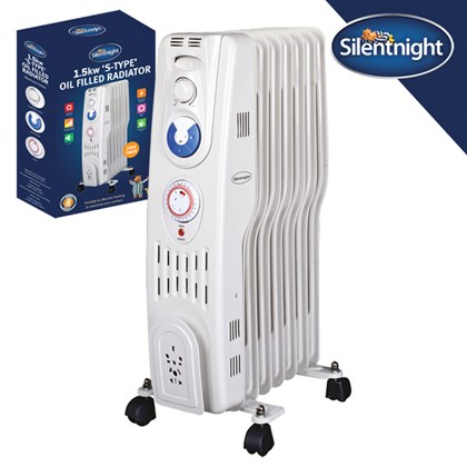 7 Fin 1.5kw S-Type Oil Fill Rad+Timer-Silentnight