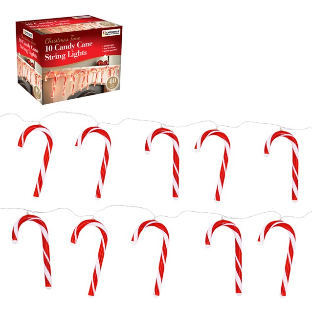 10PC Candy Cane LED Decoration String Lights 10PC Candy Cane LED Decoration String Lights