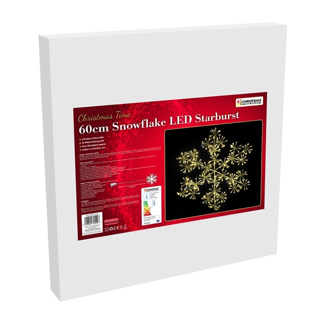 60CM 300 LED Starburst Snowflake - Warm White 60CM 300 LED Starburst Snowflake - Warm White