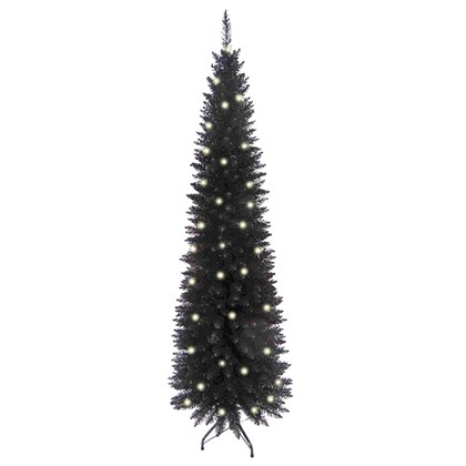 6FT Blk Pre-Lit Slim Line Tree