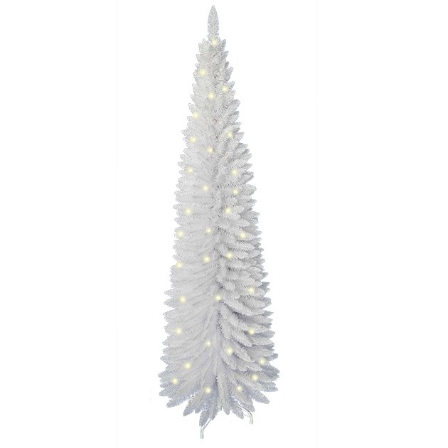 6ft White Pre-Lit Slim Line Christmas Tree 6ft White Pre-Lit Slim Line Christmas Tree
