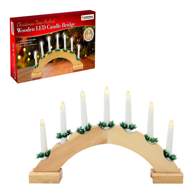 Arched Wooden Candle Bridge Light Arched Wooden Candle Bridge Light