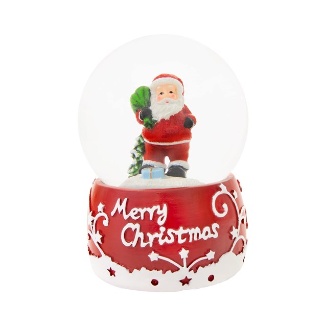 Red & White Musical Santa Snowglobe