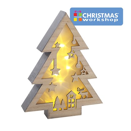 LED Wooden Tree, Laser cut woodland design