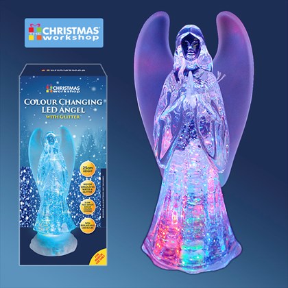 Colour Changing LED Water & Glitter Angel