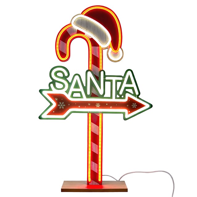 LED Neon-Style Christmas Santa Word Sign Candy Can LED Neon-Style Christmas Santa Word Sign Candy Can